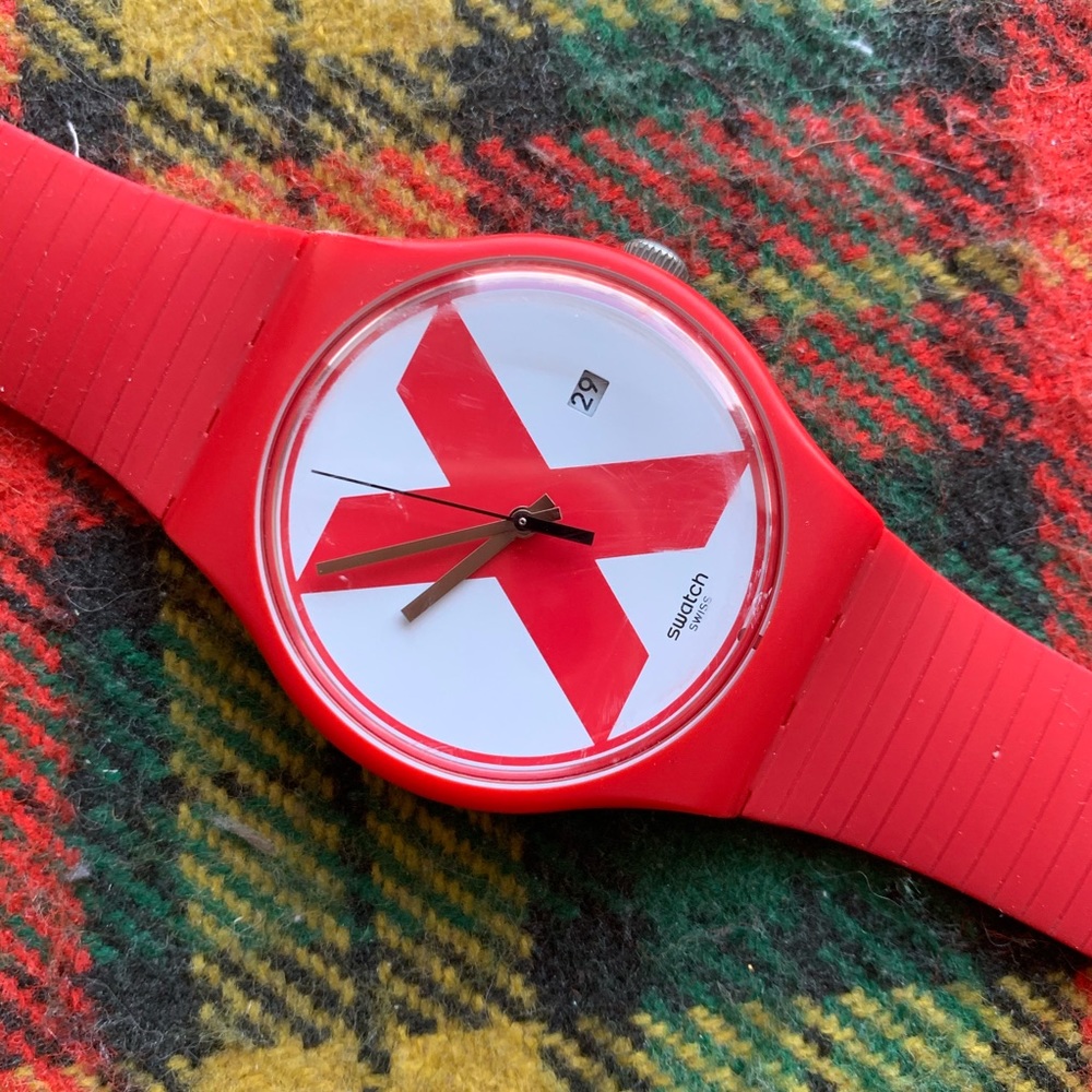 Straight edge X swatch watch